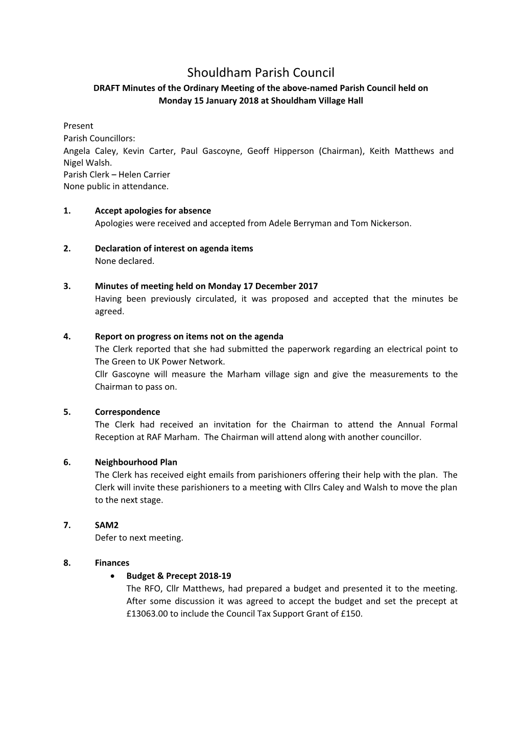 Shouldham Parish Council