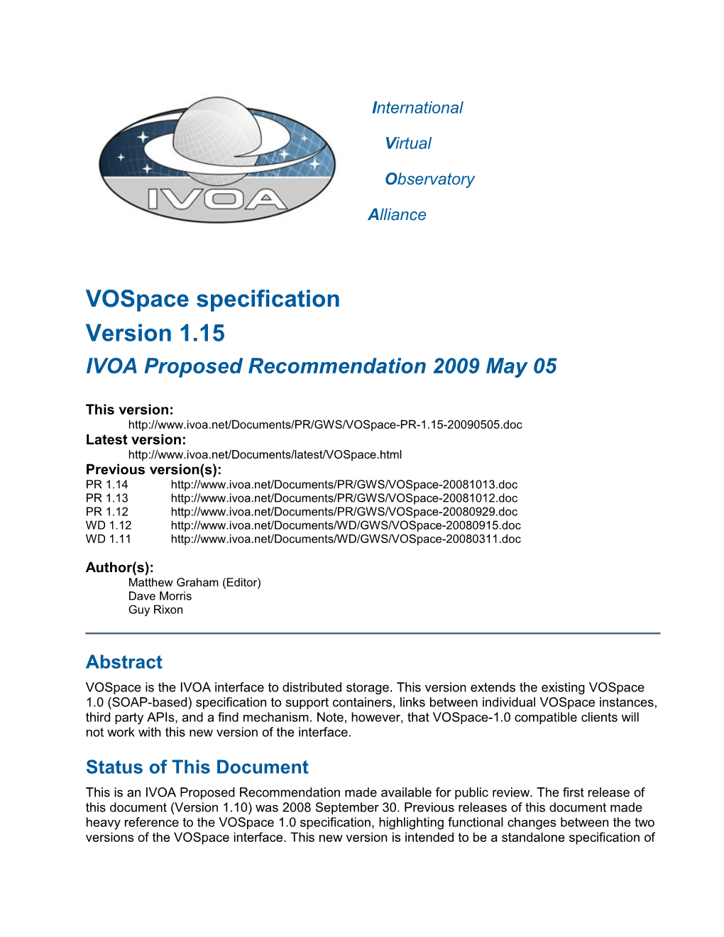 IVOA Document Template s1
