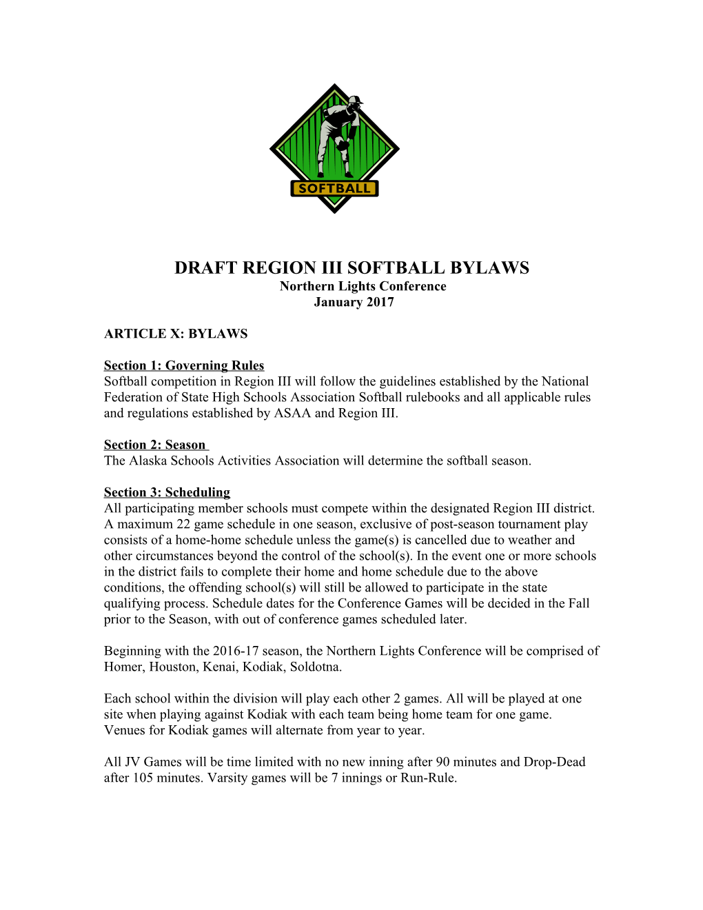 Region Iii Baseball Bylaws