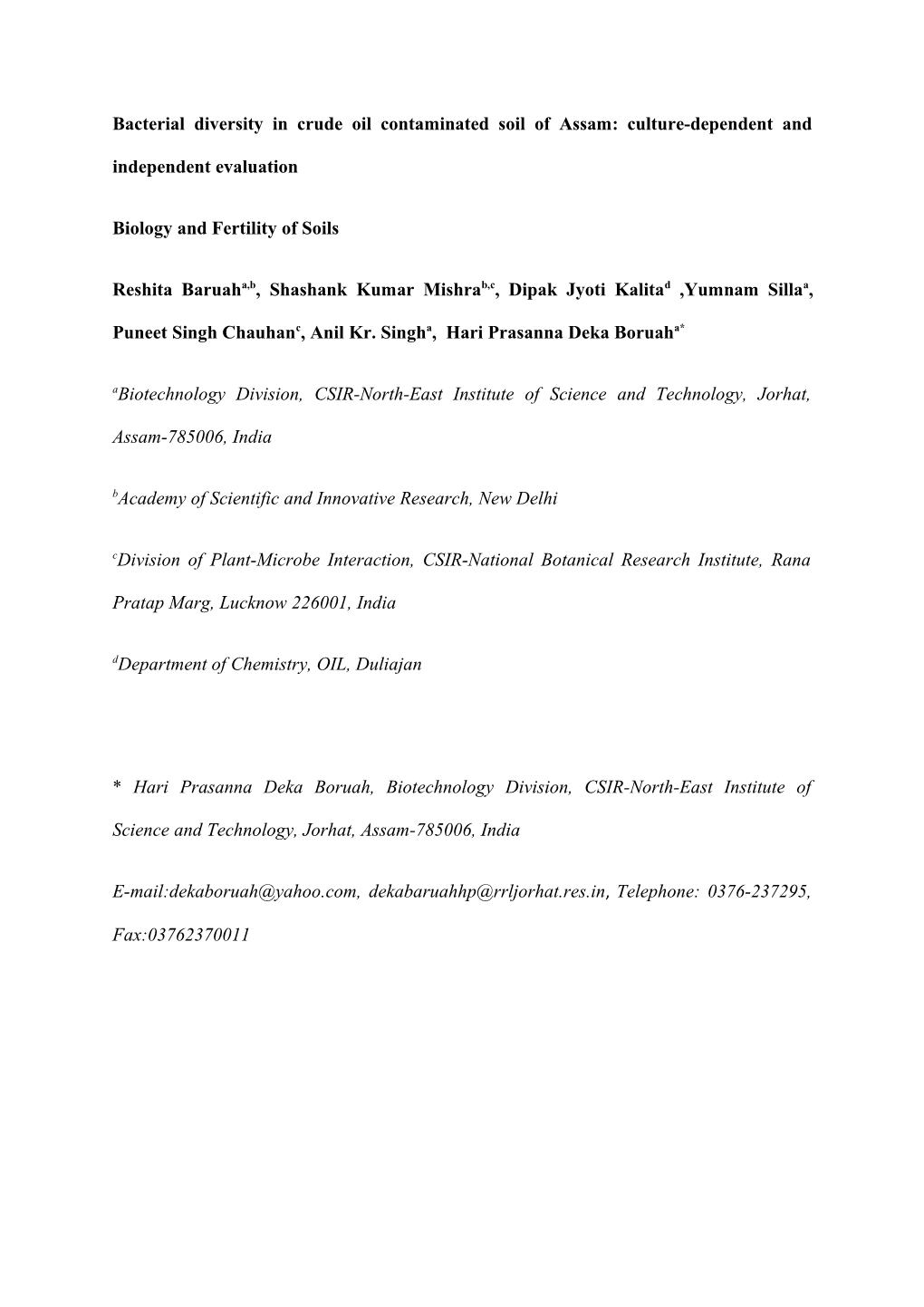 Biology and Fertility of Soils