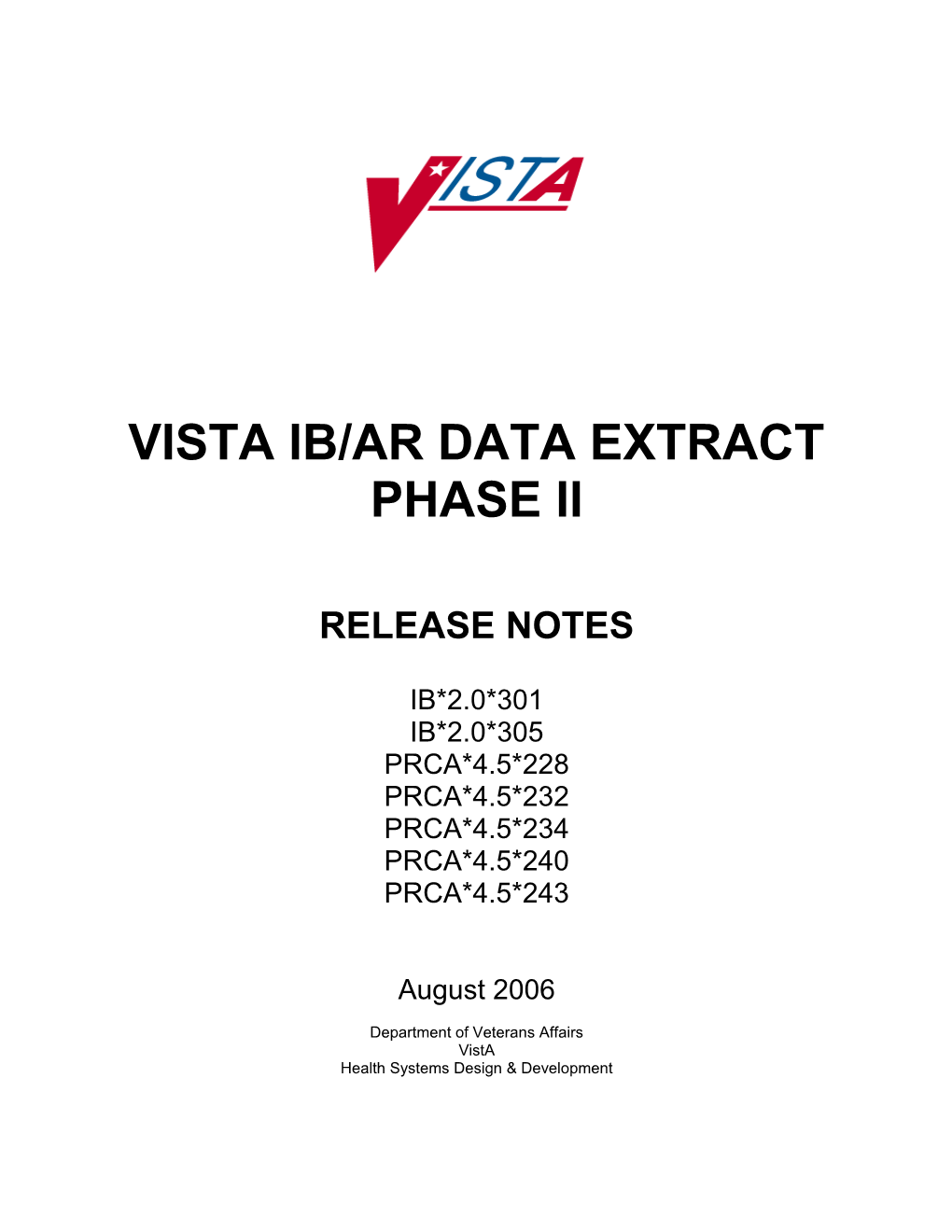 Vista Ib/Ar Data Extract