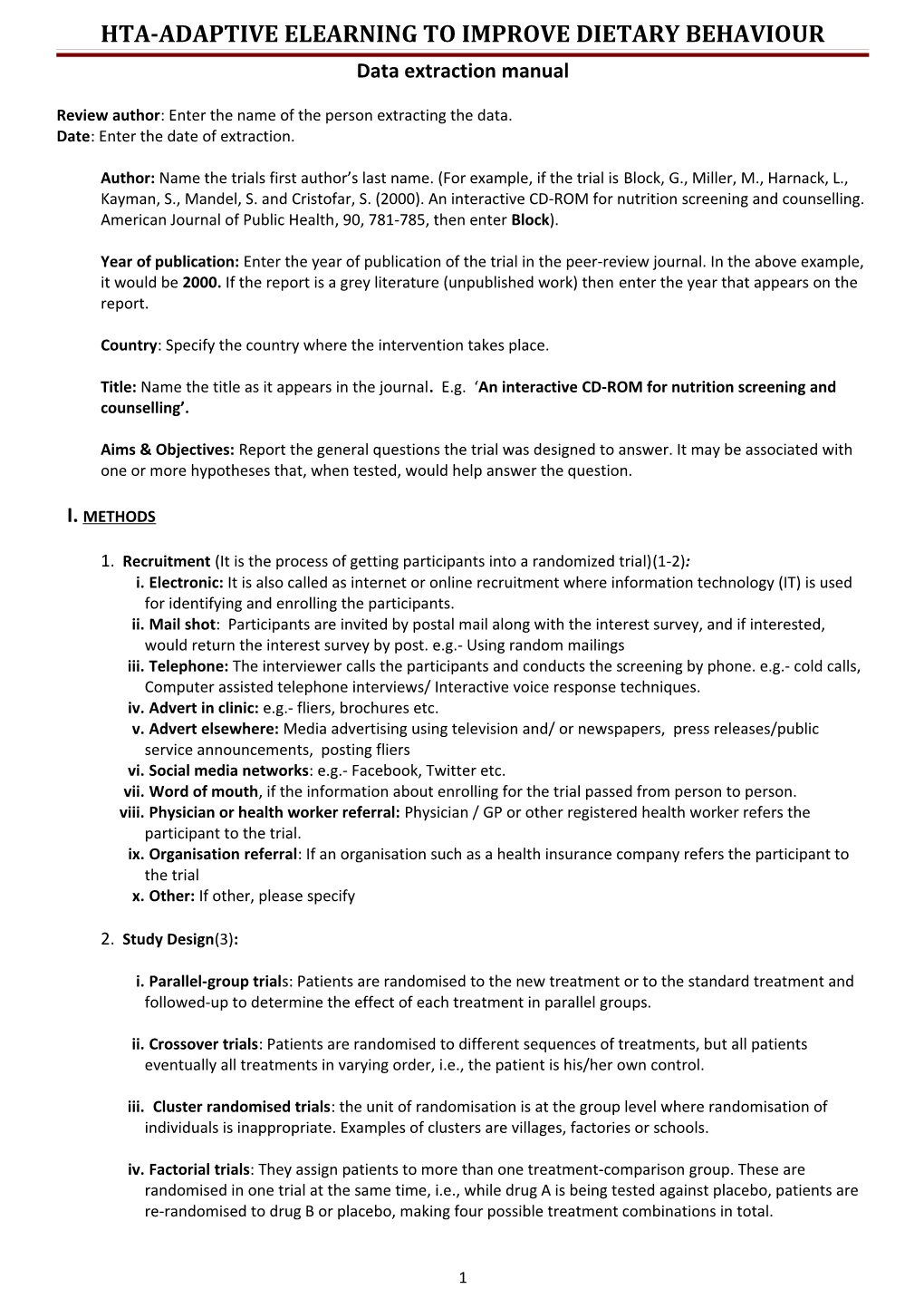 Hta-Adaptive Elearning to Improve Dietary Behaviour