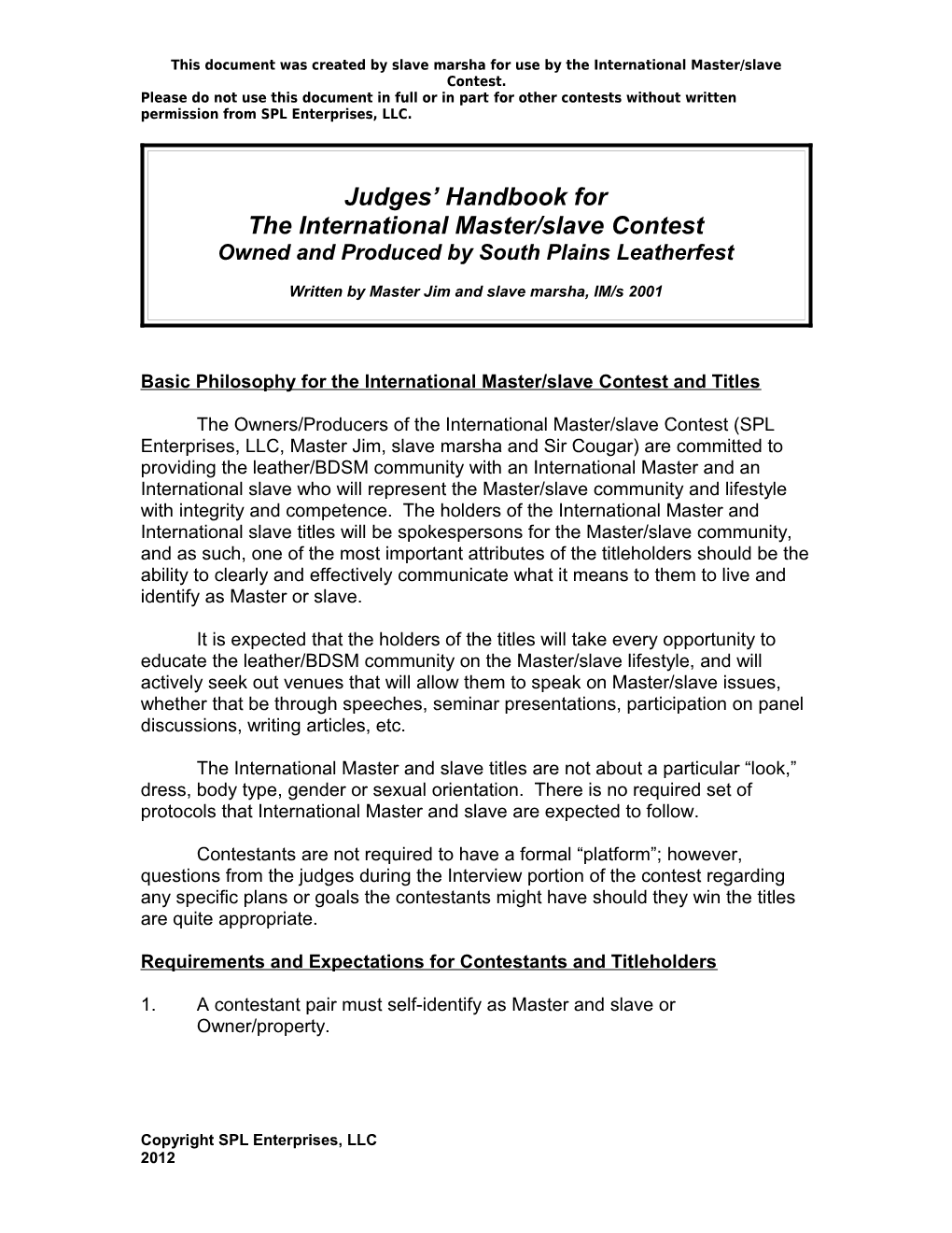 Judges Handbook For