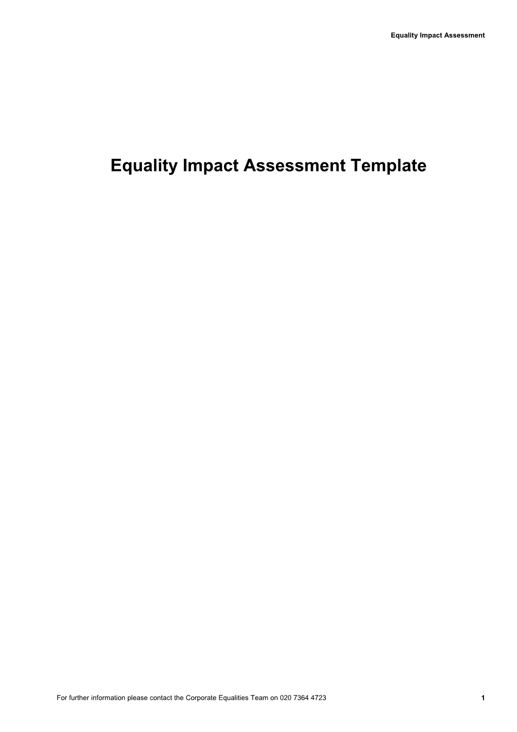 Equality Impact Assessment Template