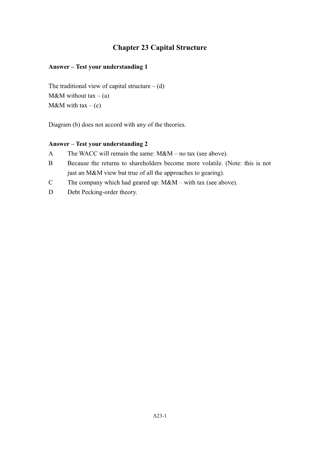 Chapter 24 Capital Structure