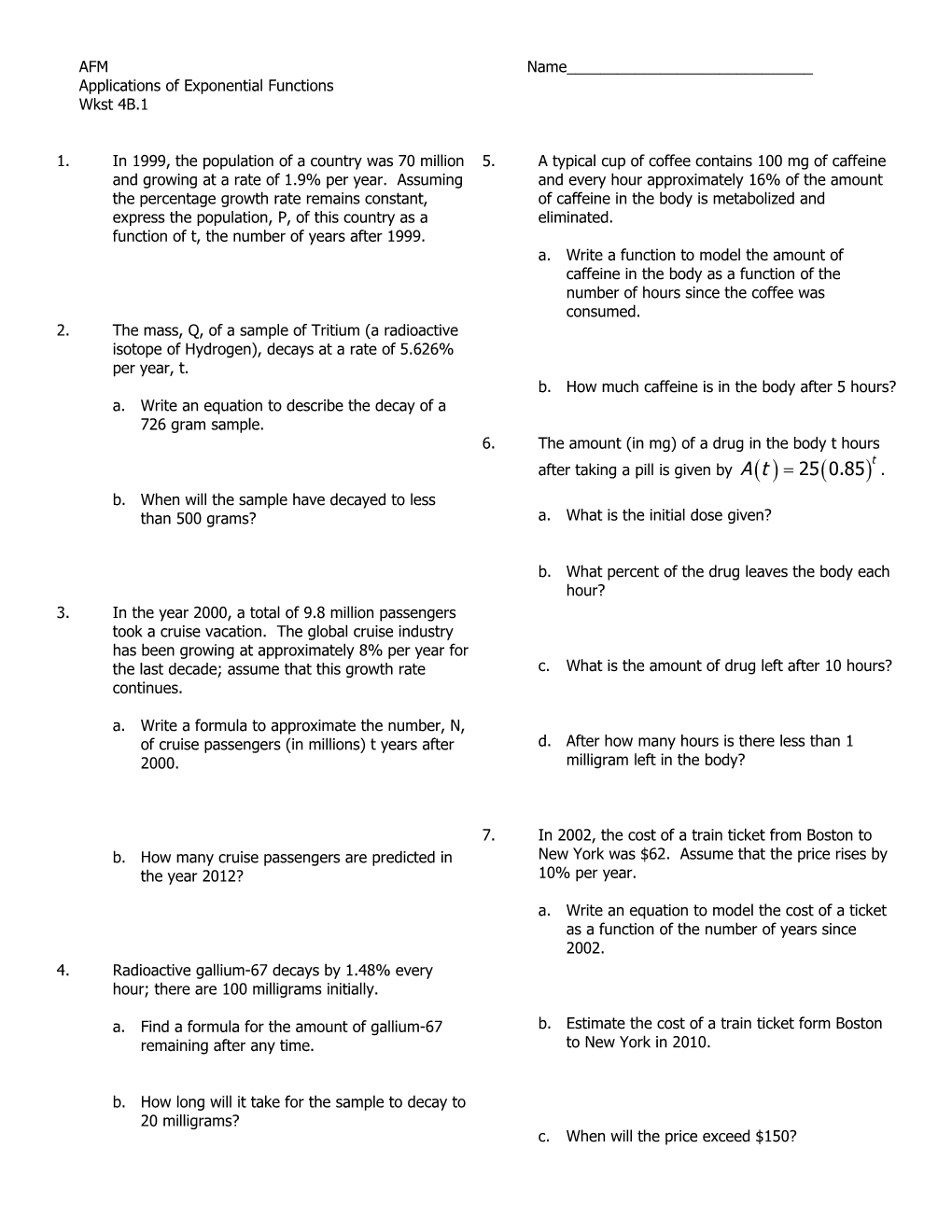 Applications of Exponential Functions s1