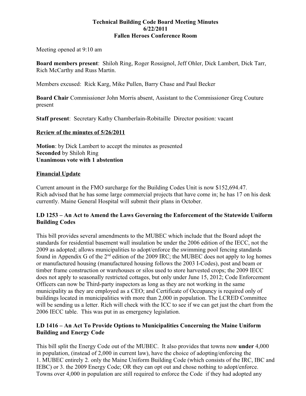 Draft of the Technical Building Code Board Meeting Minutes s1