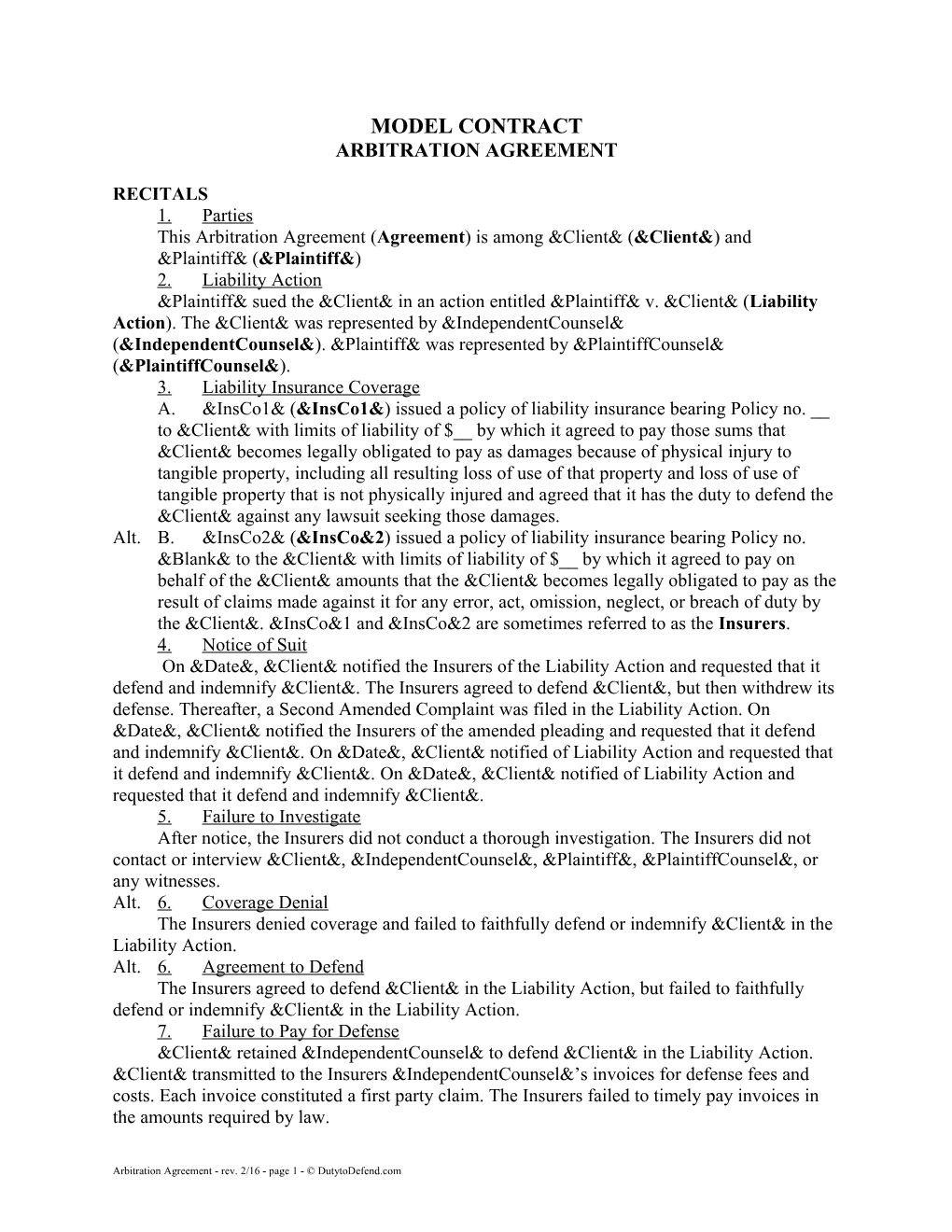 Arbitration Agreement