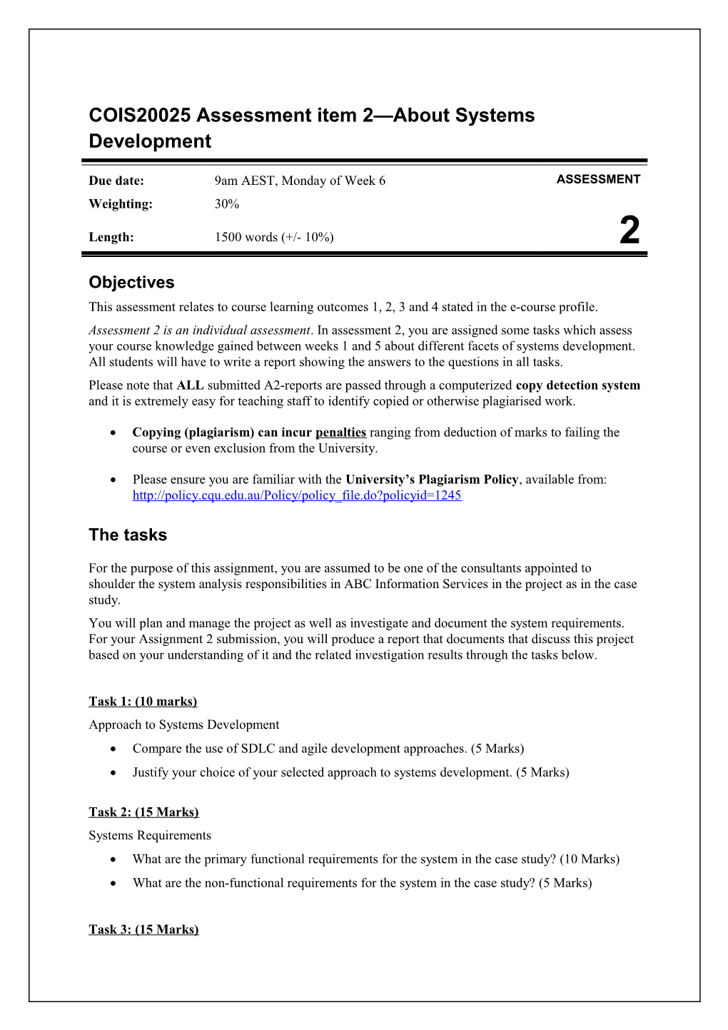 Cois20025assessment Item 2 About Systems Development