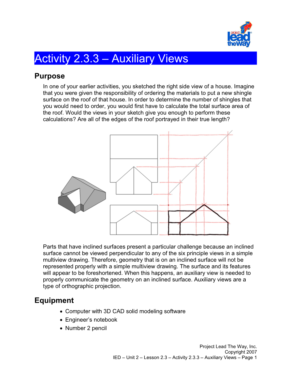 Activity 2.3.3: Auxiliary Views