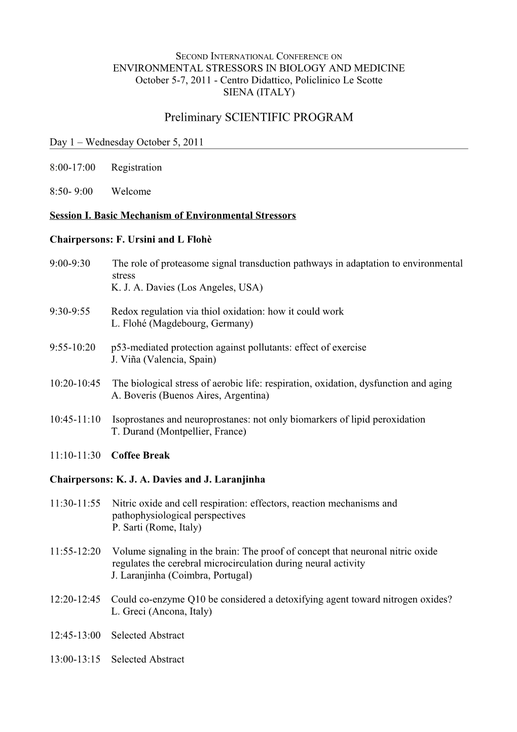 Environmental Stressors in Biology and Medicine