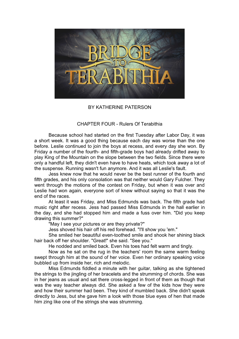 CHAPTER FOUR - Rulers of Terabithia