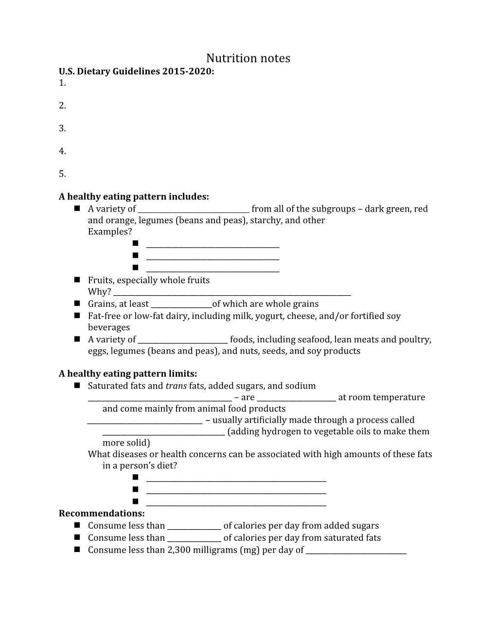 A Healthy Eating Pattern Includes