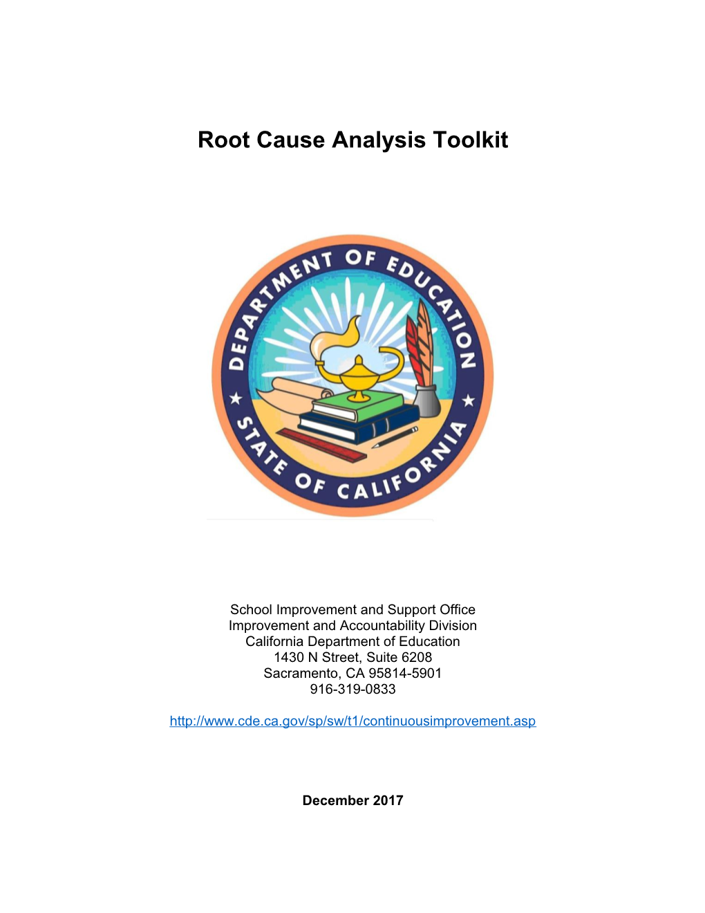 Continuous Improvement Root Cause Toolkit - Title I (CA Dept of Education)