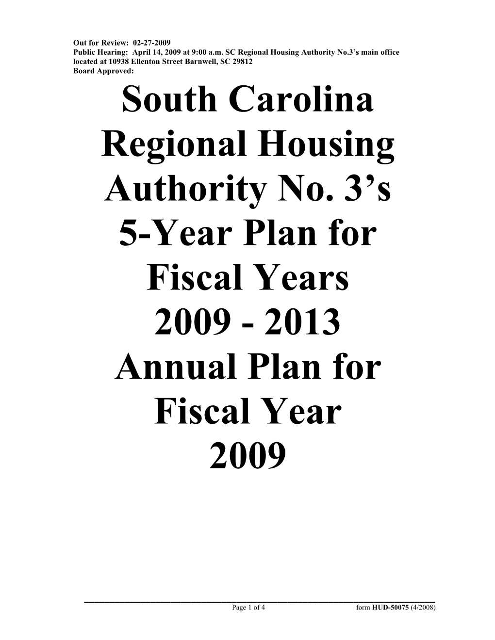 PHA 5-Year and Annual Plan