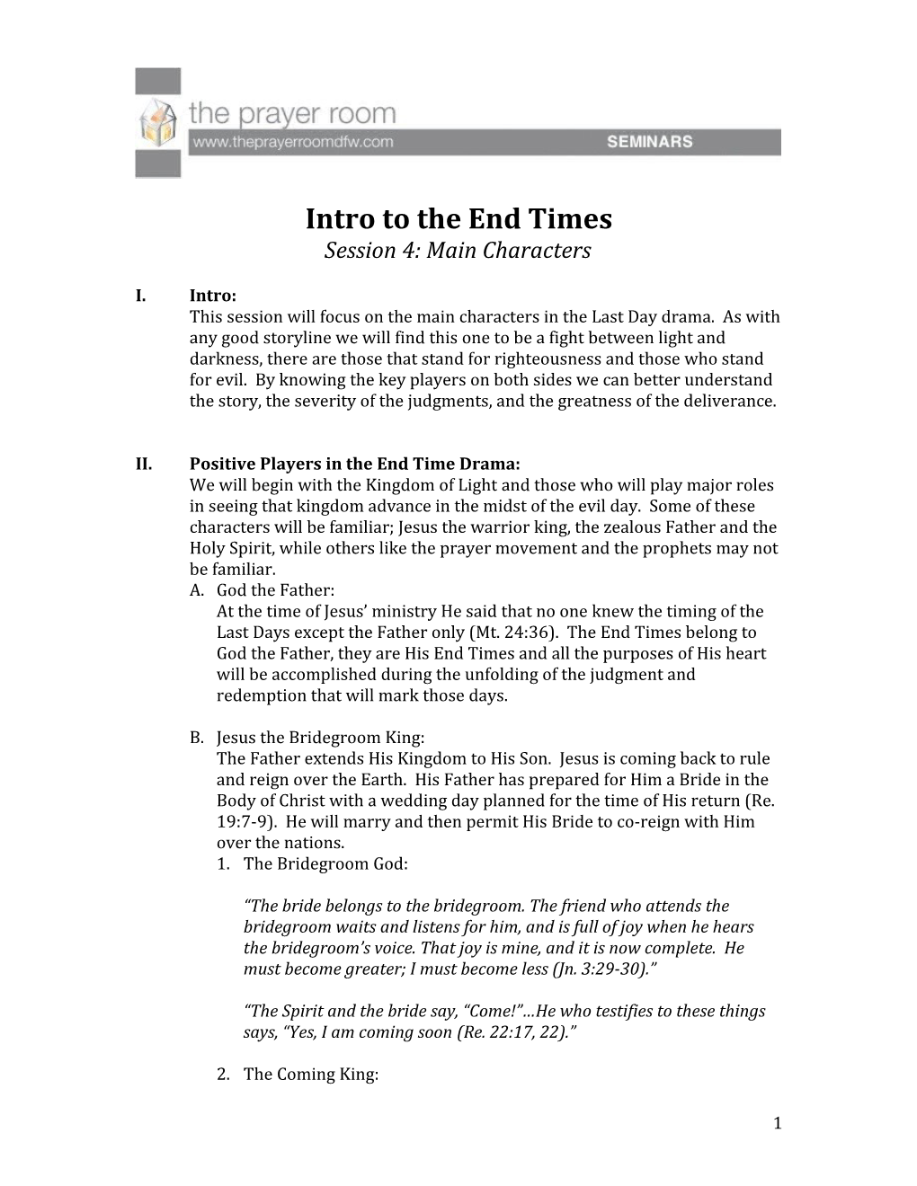 Intro to the End Times