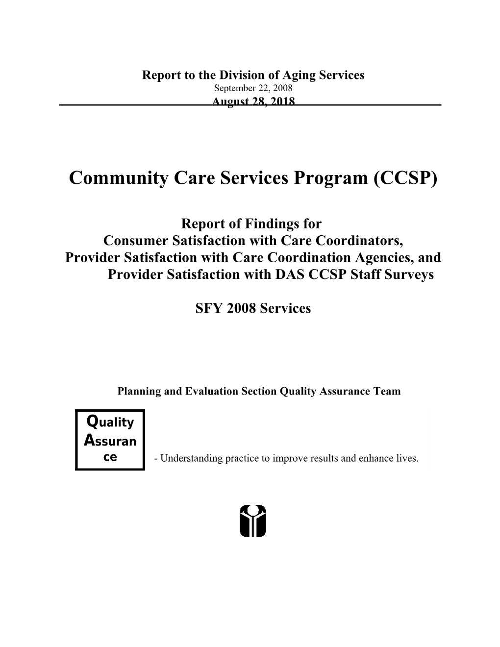 Report to the Division of Aging Services and Area Agency on Aging