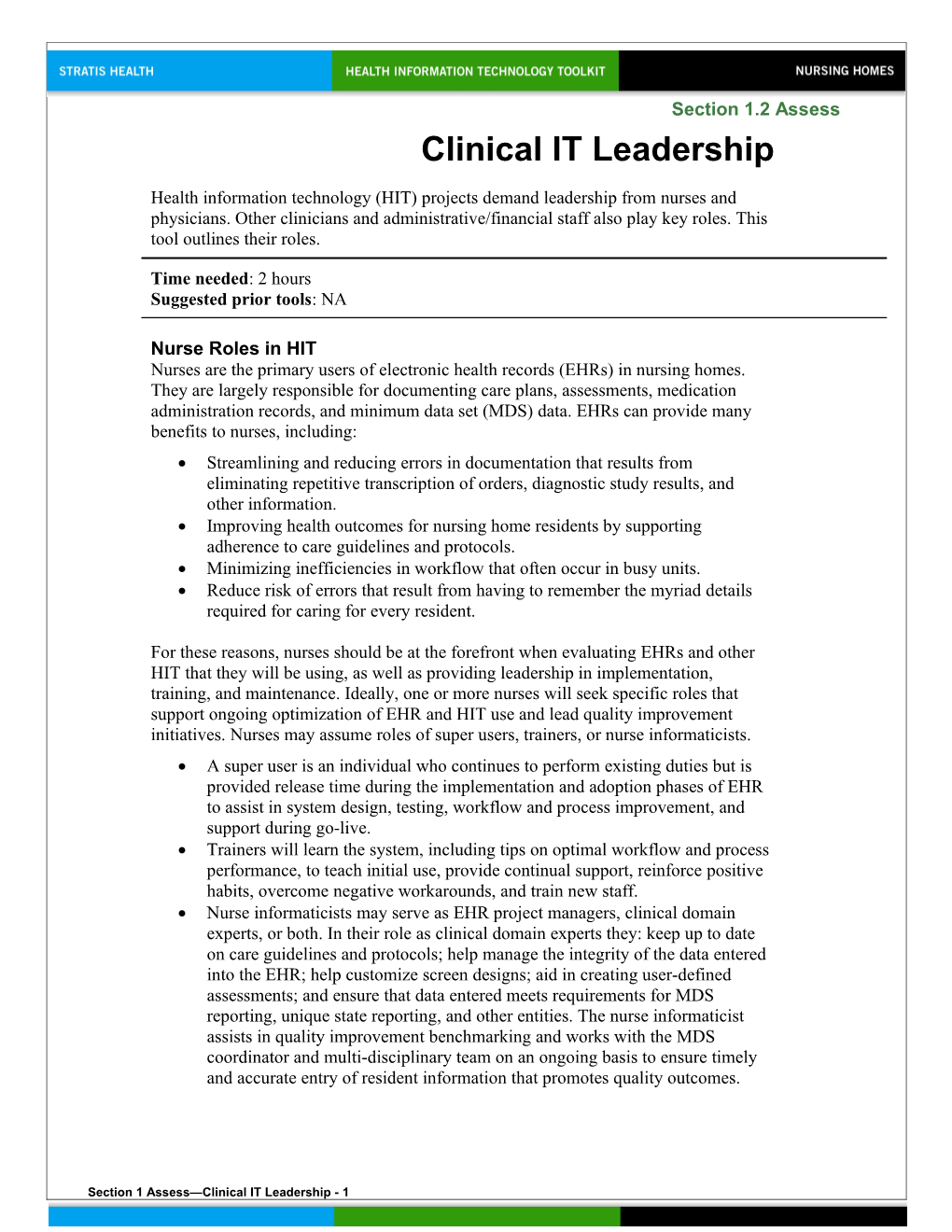 1 Clinical IT Leadership