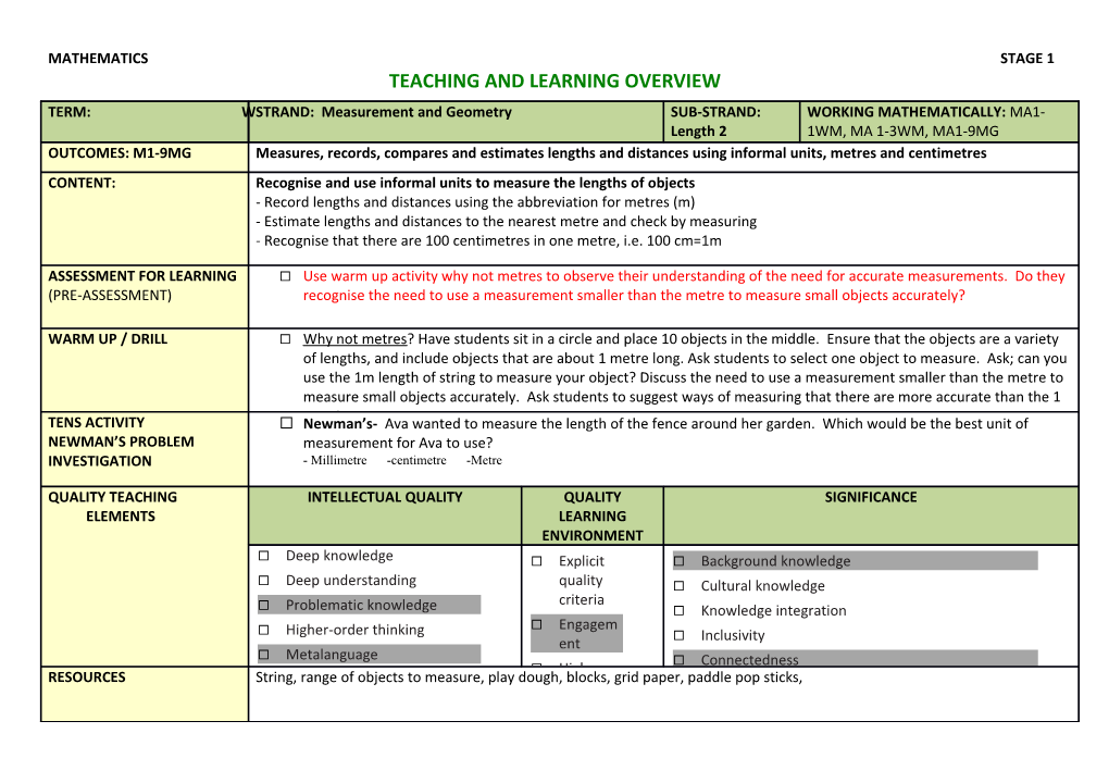 Teaching and Learning Overview s8