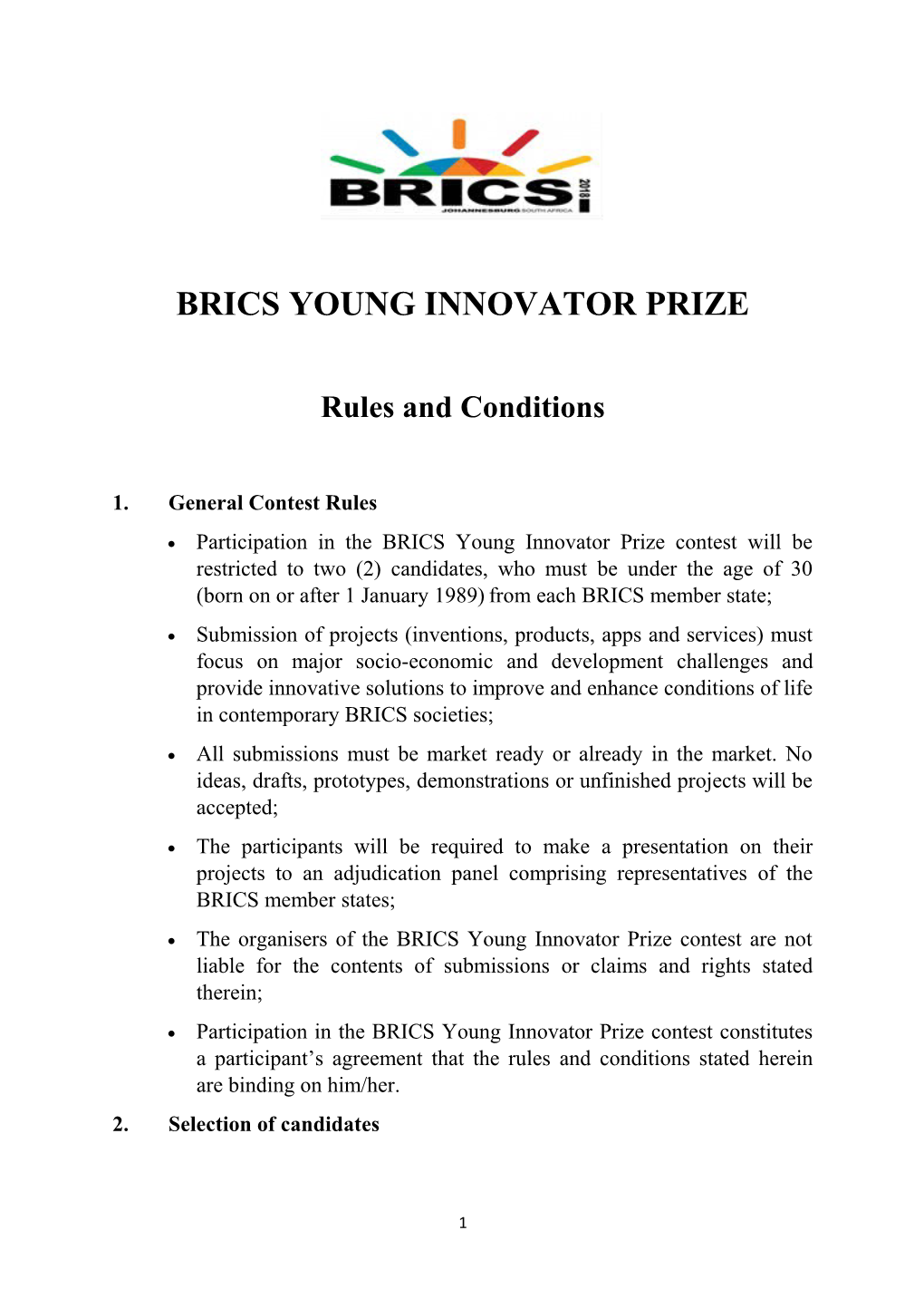 Brics Young Innovator Prize