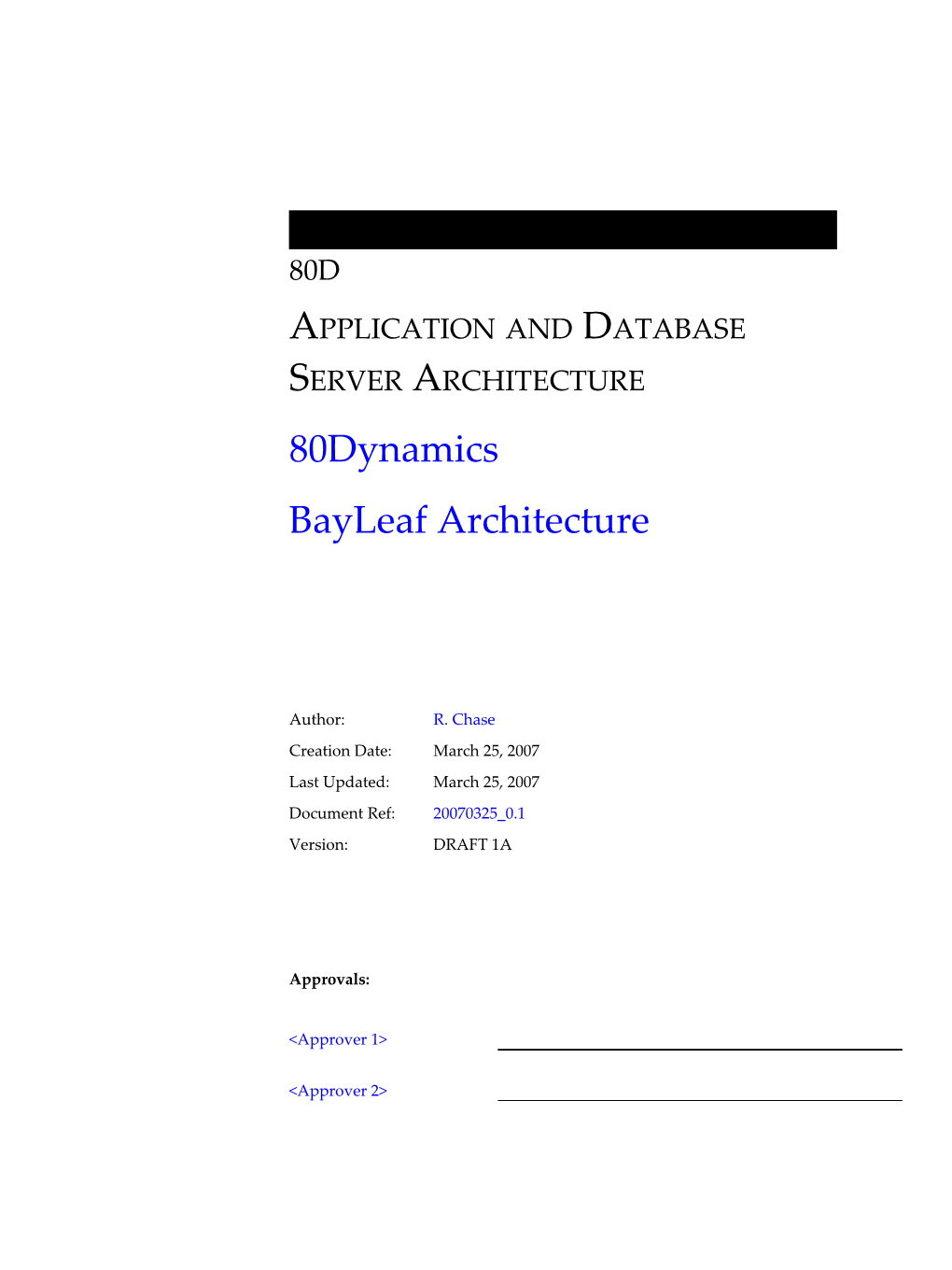 Application and Database Server Architecture