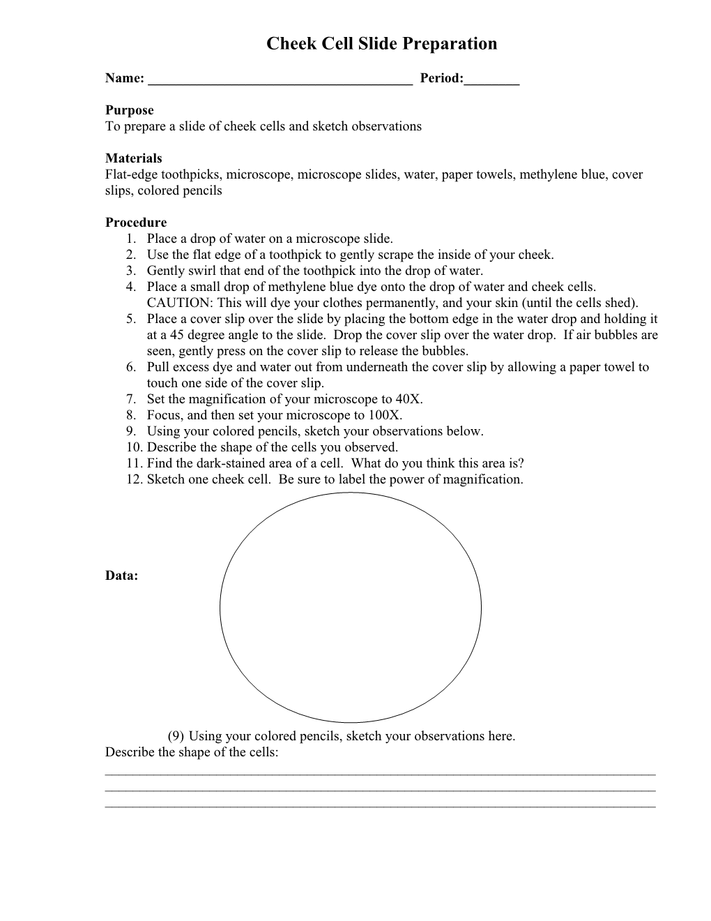 Cheek Cell Slide Preparation