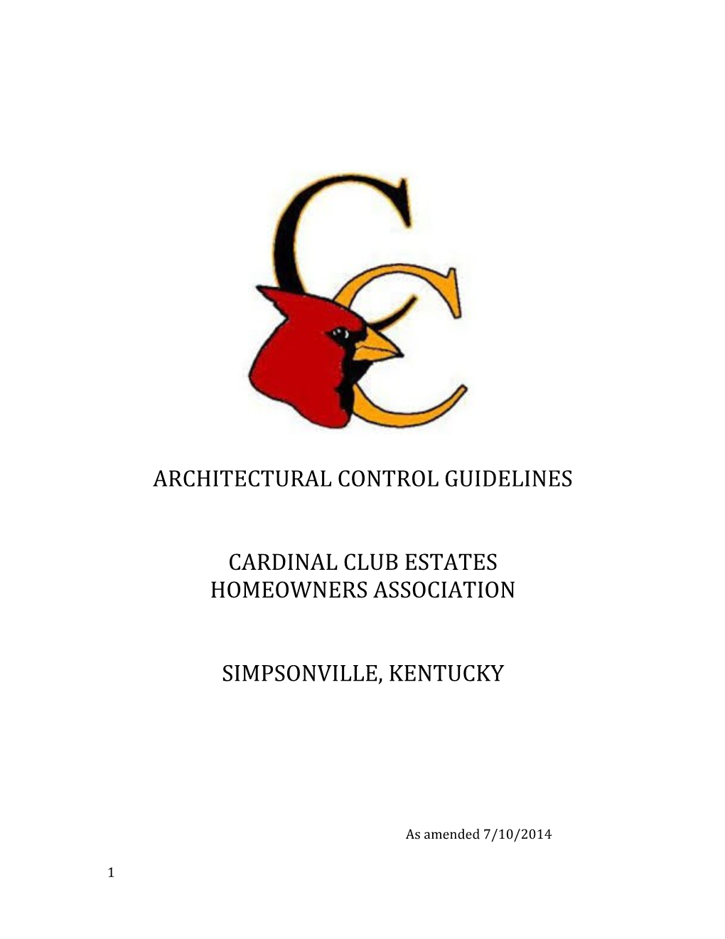 Architectural Control Guidelines