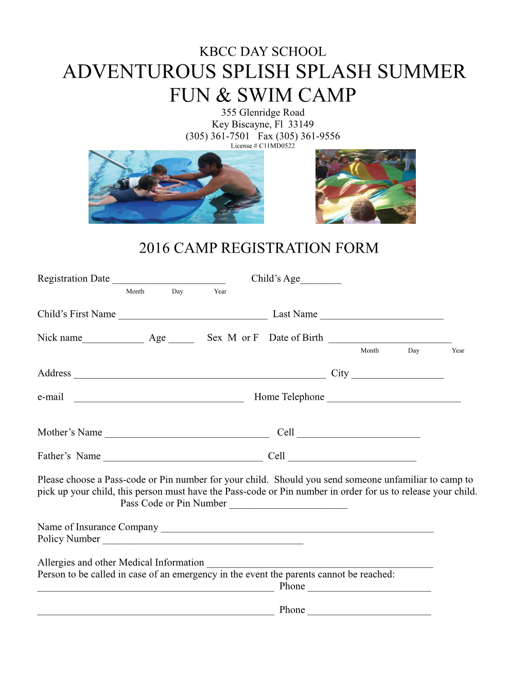 Adventurous Splish Splash Summer Fun & Swim Camp