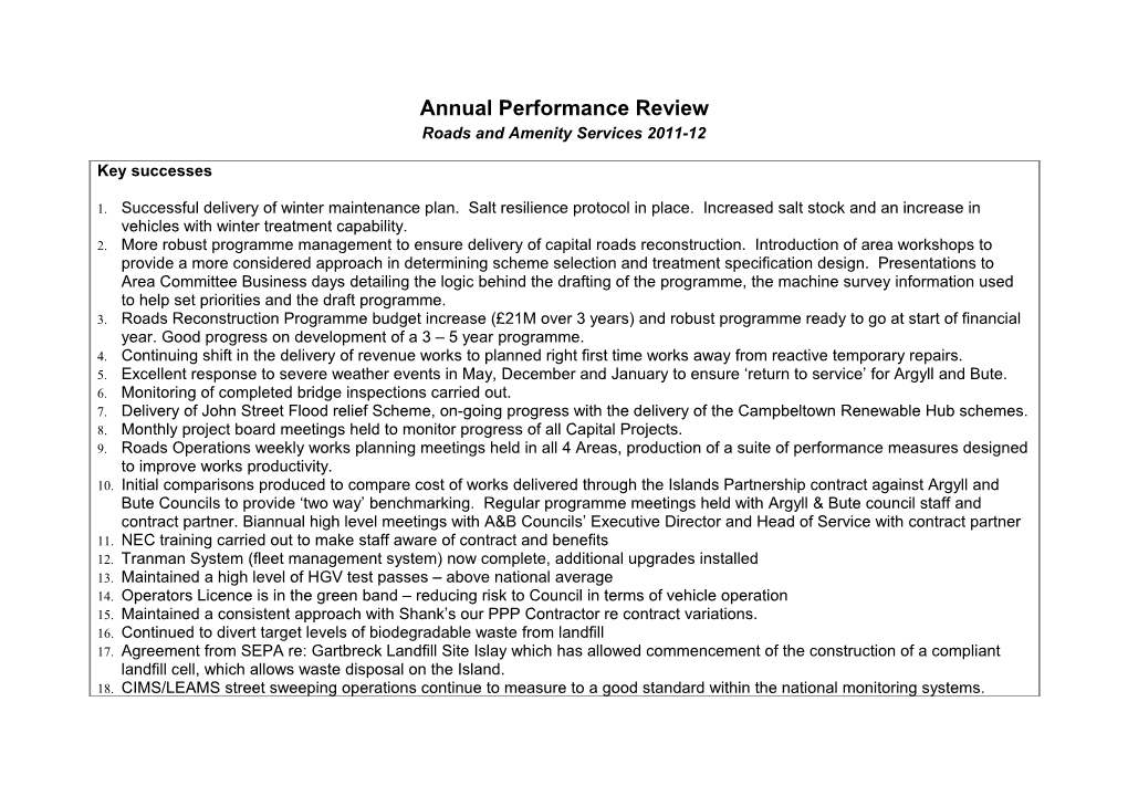 Roads and Amenity Services 2011-12