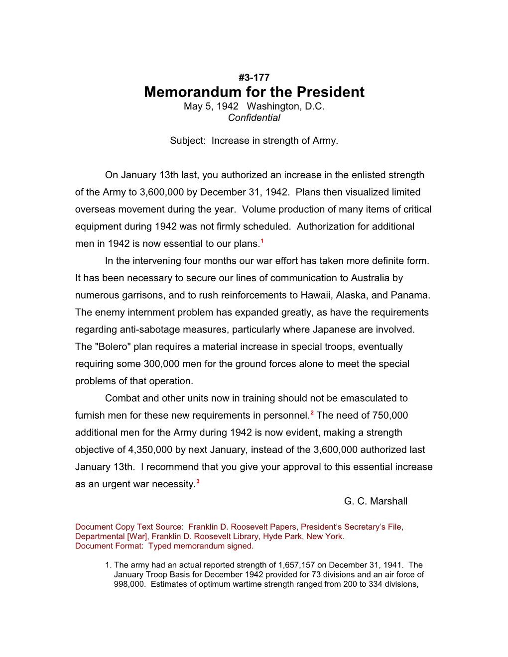 Memorandum for the President s1