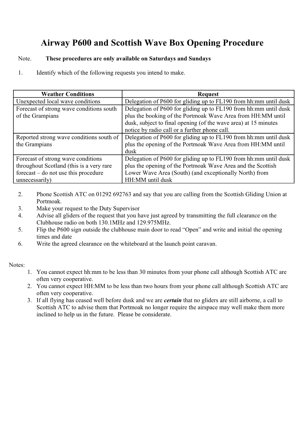 Airway P600 and Scottish Wave Box Opening Procedure