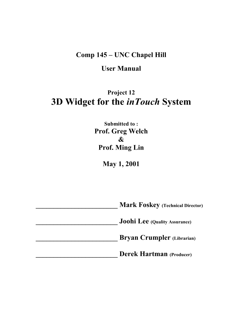 Comp 145 UNC Chapel Hill