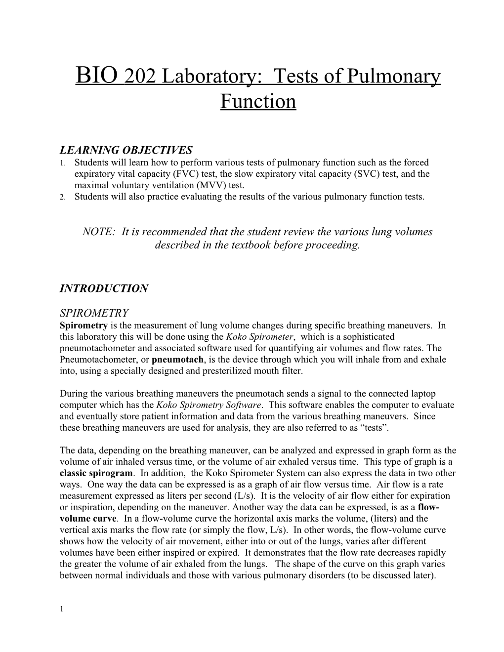 BIO 202 Laboratory: Urinalysis