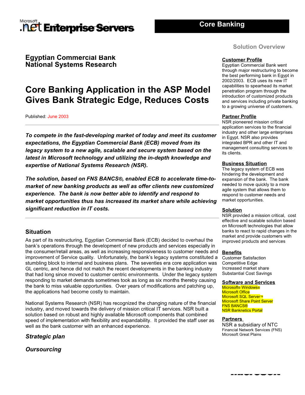 Put: Company Name Case Study (I.E. Office Depot Case Study)