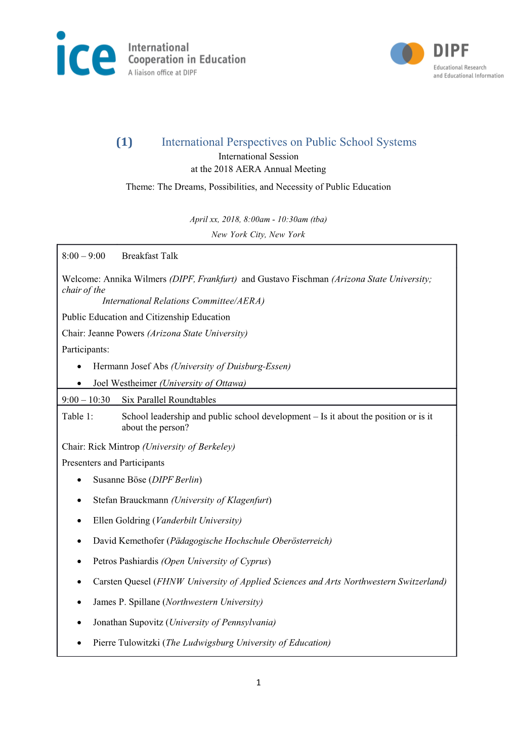 International Perspectives on Public School Systems