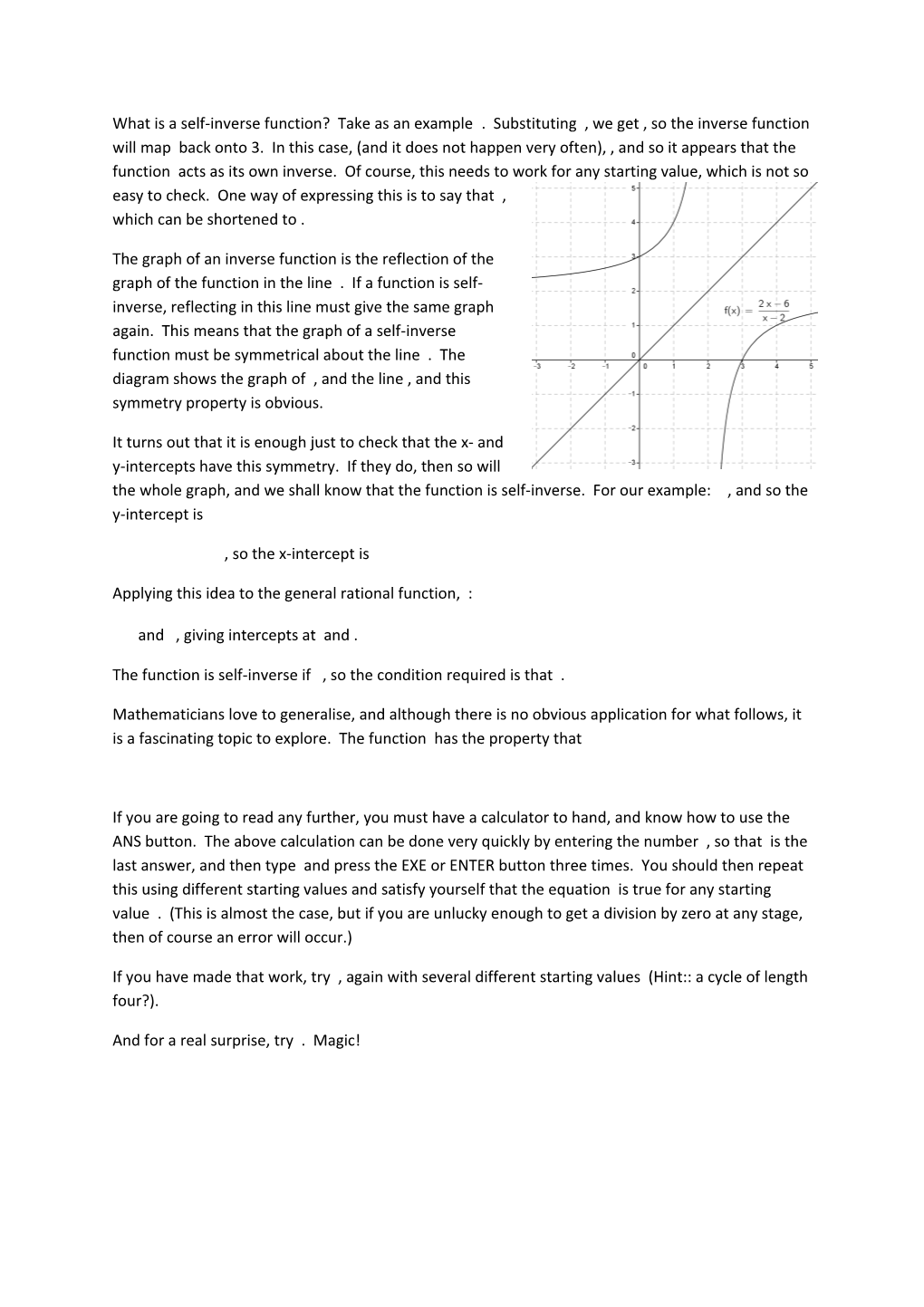 What Is a Self-Inverse Function? Take As an Example . Substituting , We Get , So the Inverse