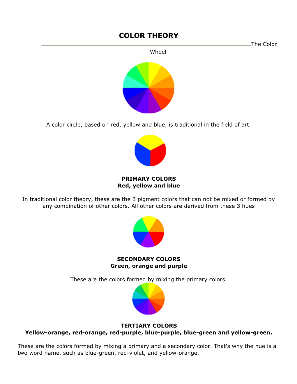 COLOR THEORY the Color Wheel