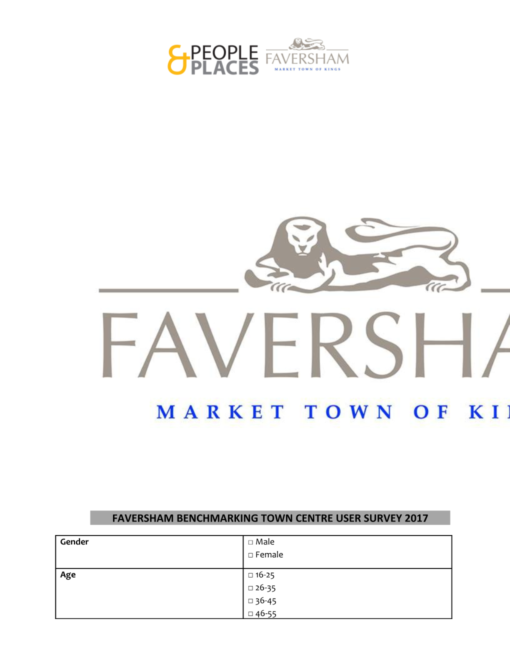 Faversham Benchmarking Town Centre User Survey 2017