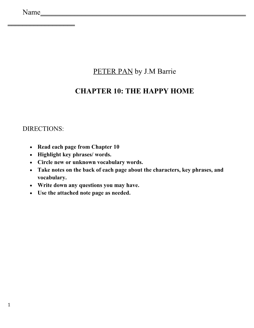 Chapter 10: the Happy Home