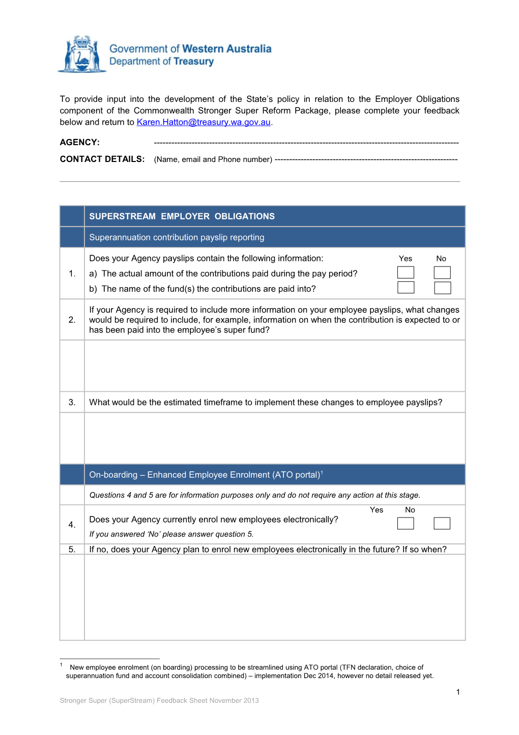 Stronger Super Feedback Form