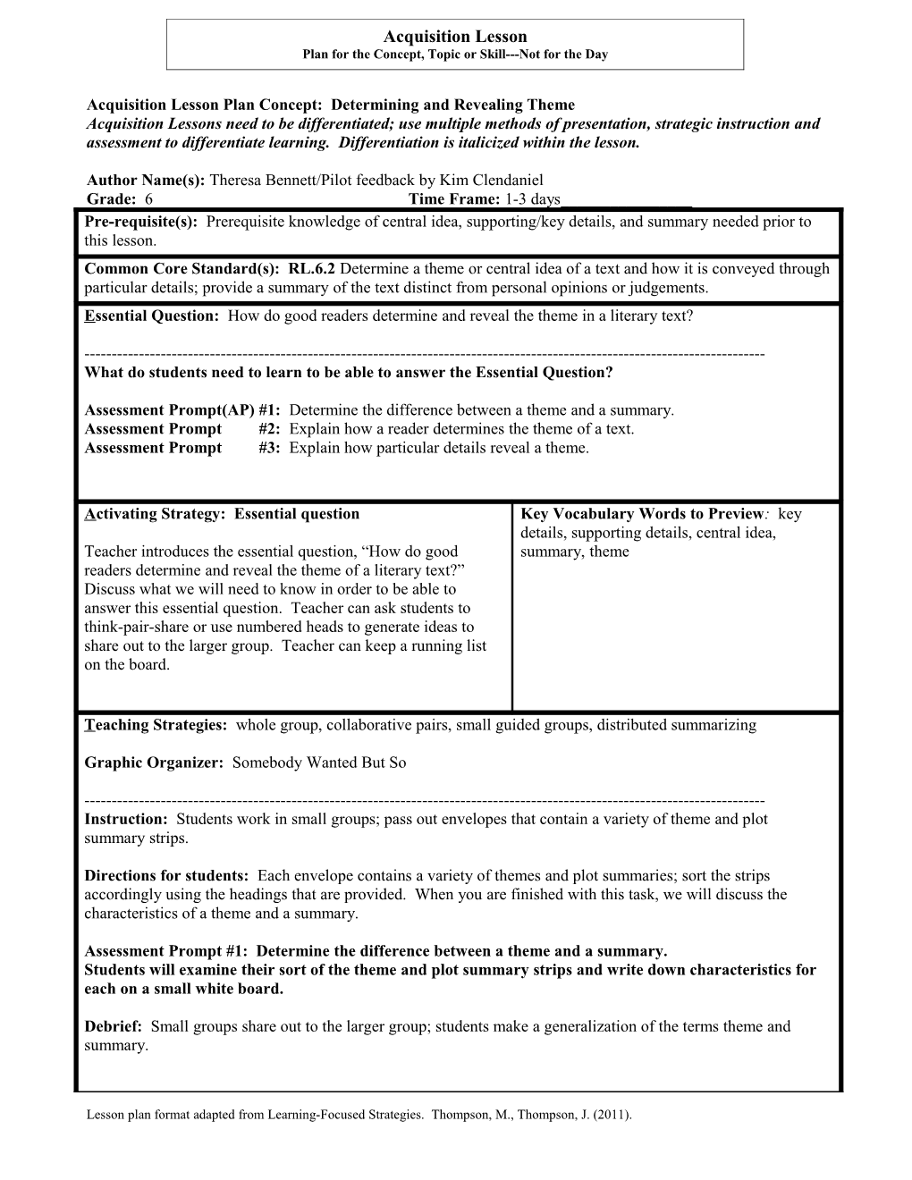 Acquisition Lesson Plan s1