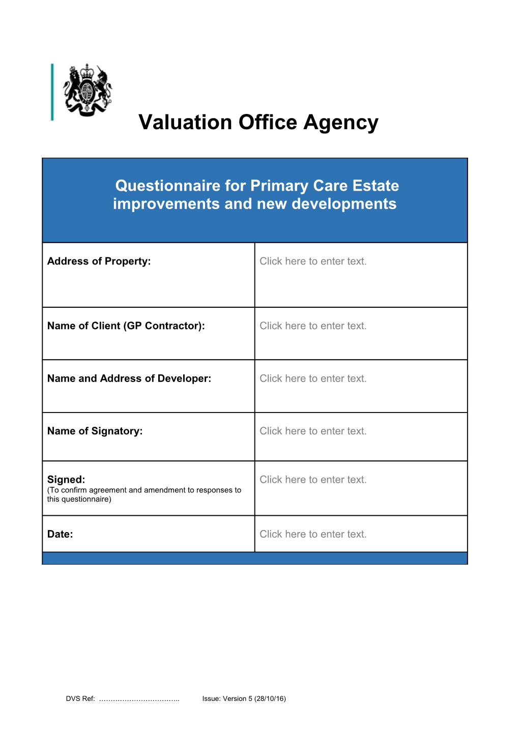 DVS Ref: Issue: Version 5, 28/10/2016 Page 7 of 69