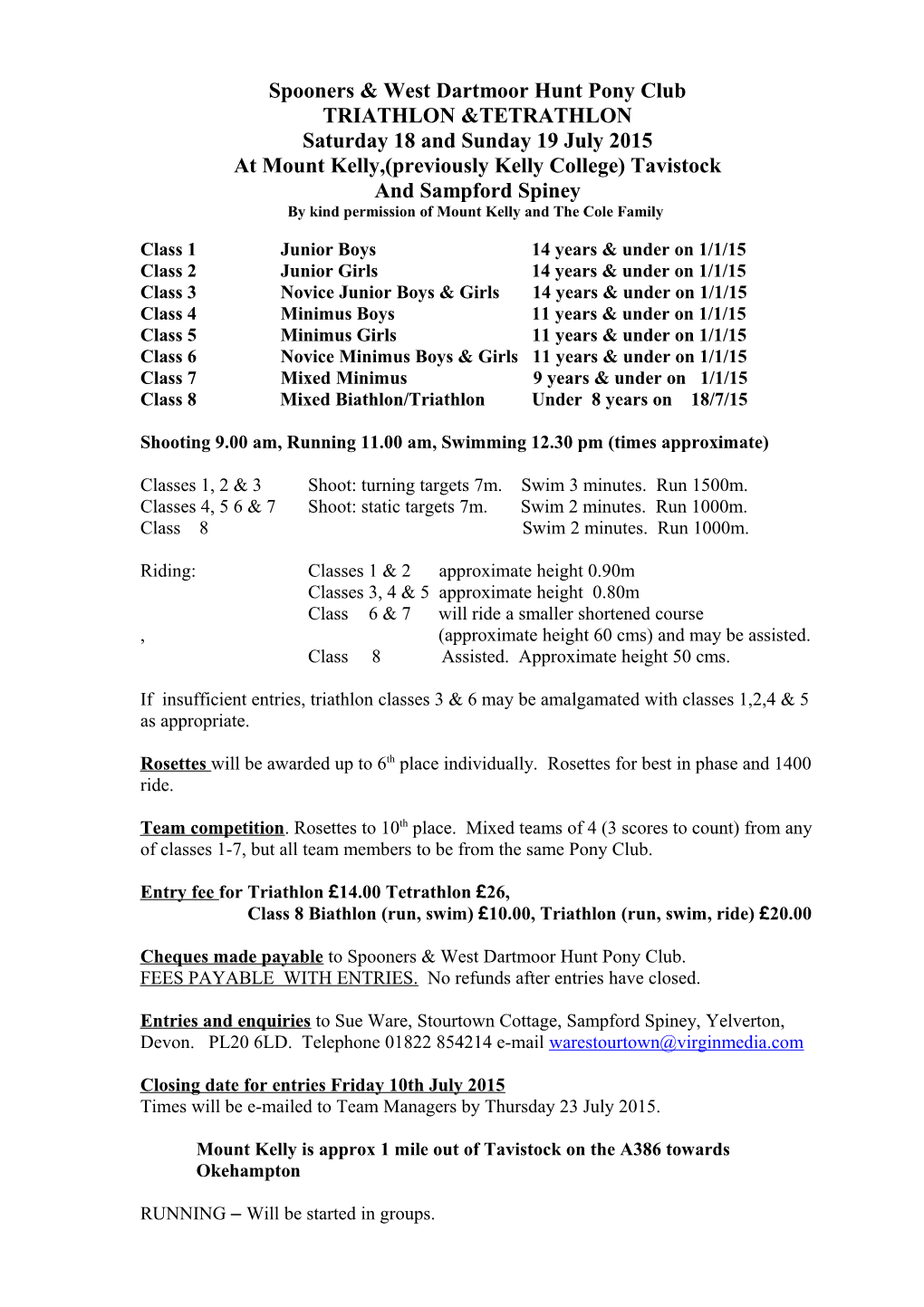 Spooners & West Dartmoor Hunt Pony Club