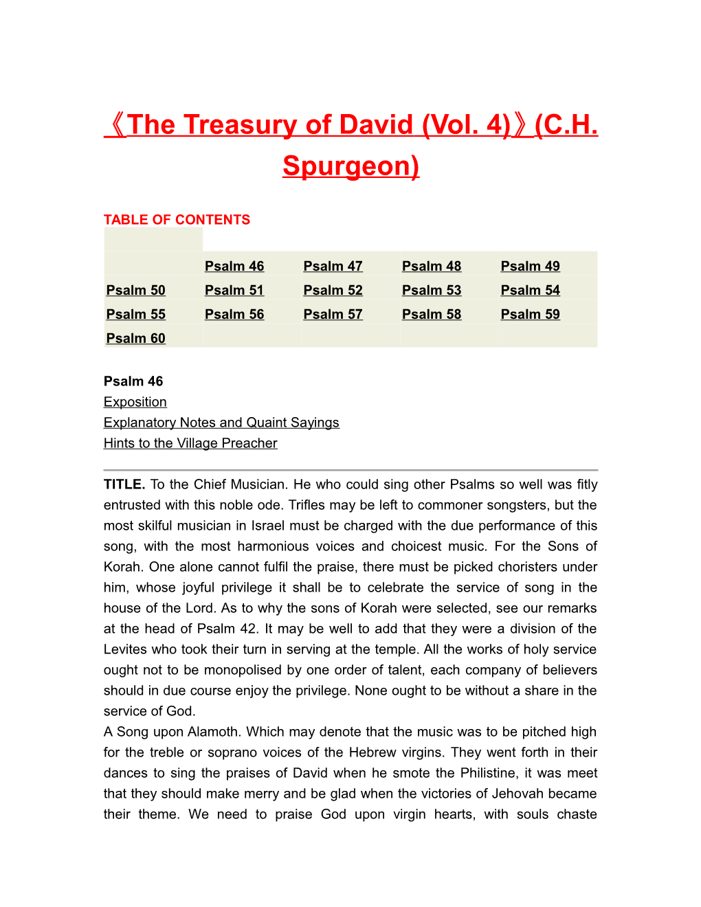 The Treasury of David (Vol. 4) (C.H. Spurgeon)