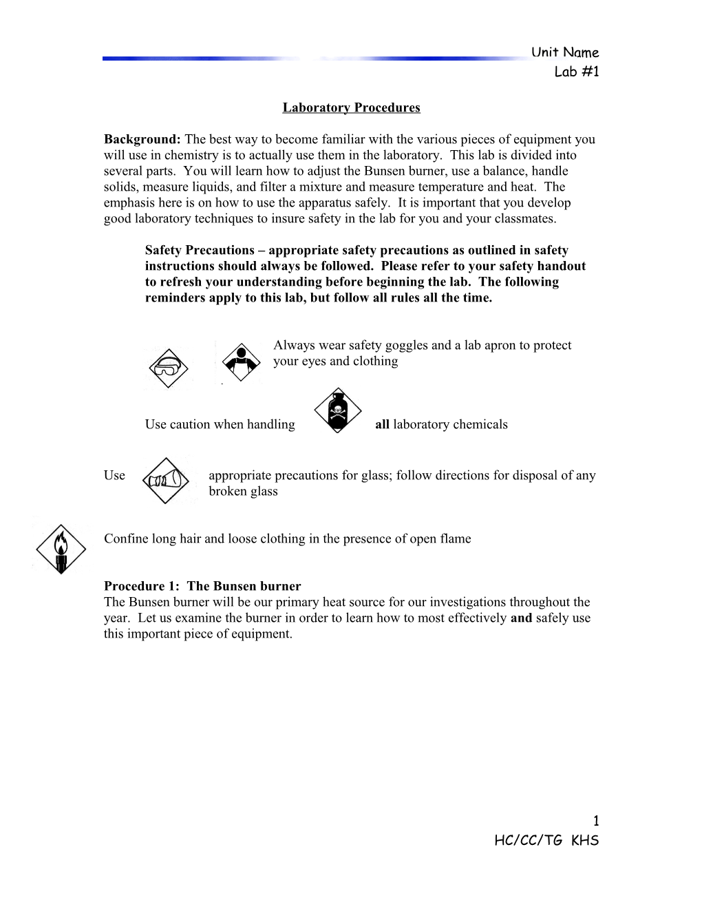 Laboratory Procedures