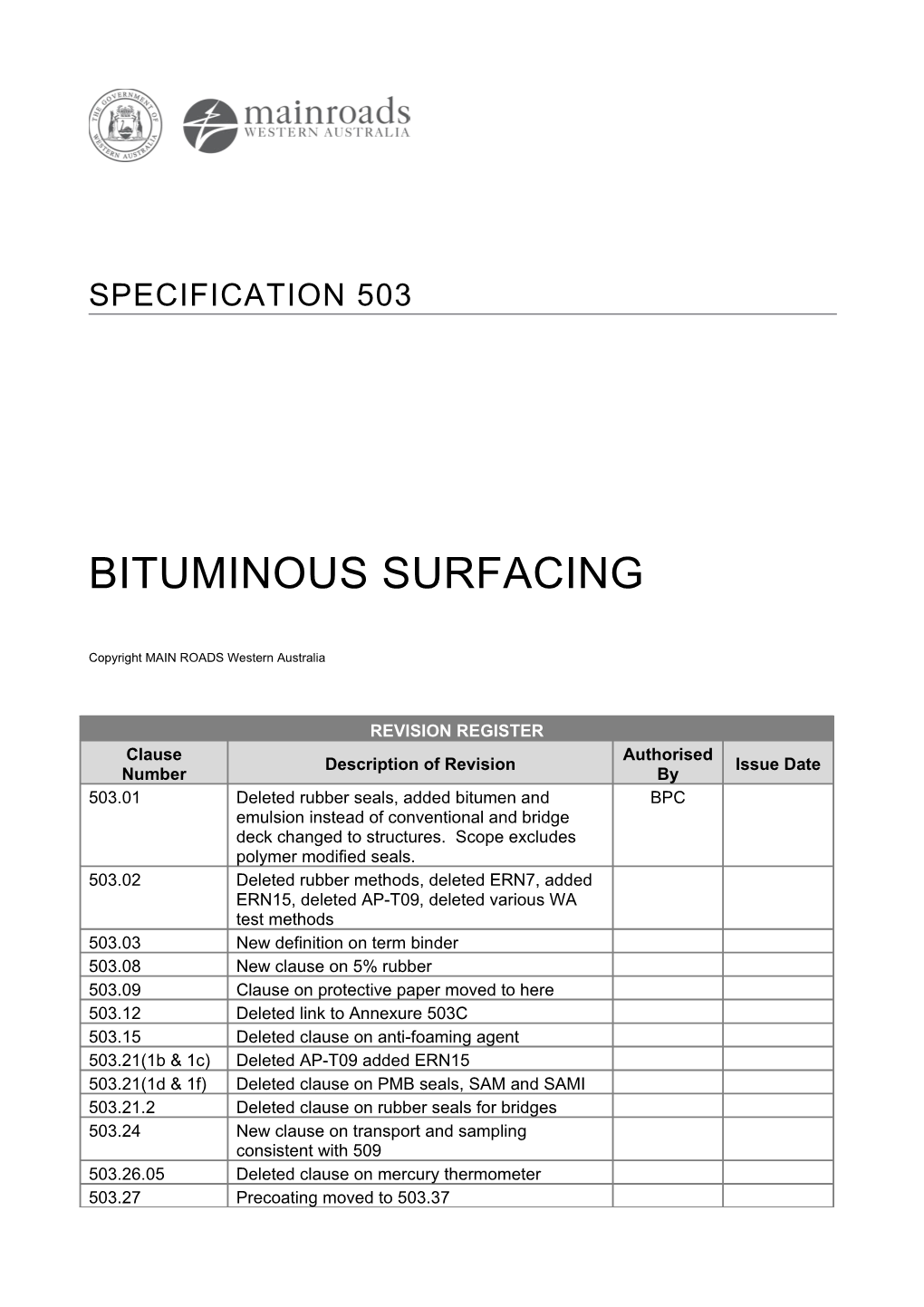 Bituminous Surfacing