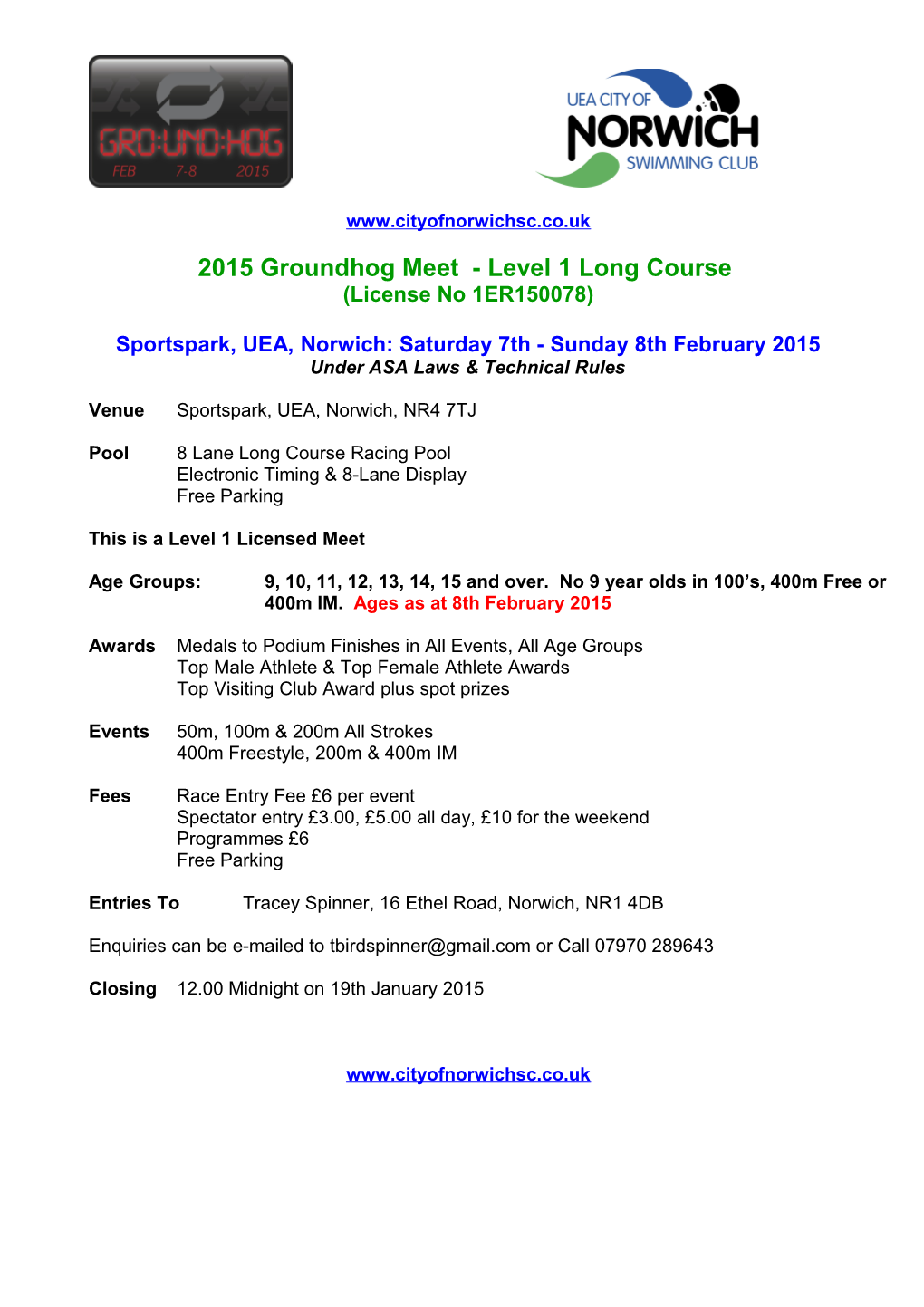 2015 Groundhog Meet - Level 1 Long Course