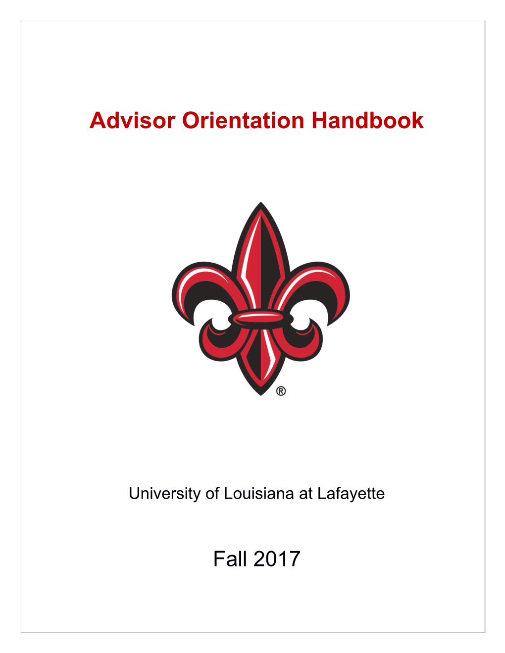 Advisor Orientation Handbook