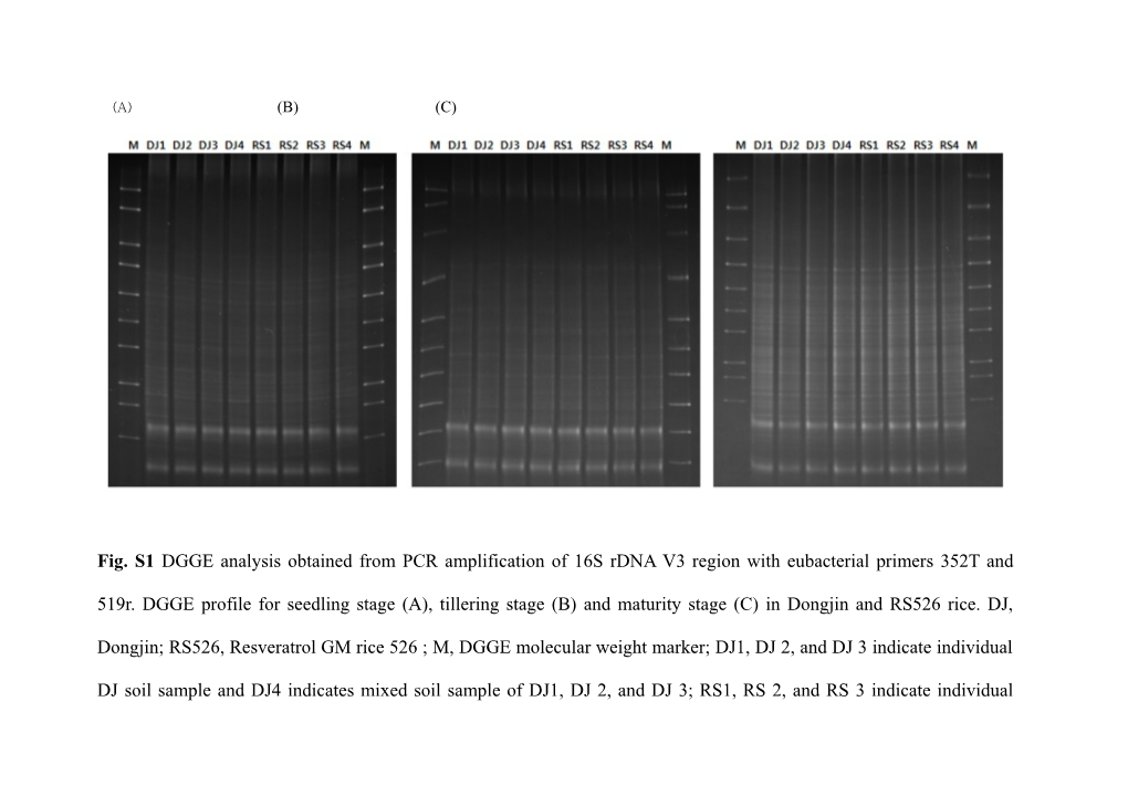 Table S1 Soil Chemical Properties in Therhizosphere Soil of Dongjin and RS526 Rice