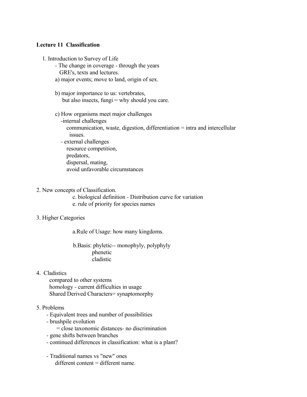 Biology 44, MWF 9 Am Section 2 Spring 2001